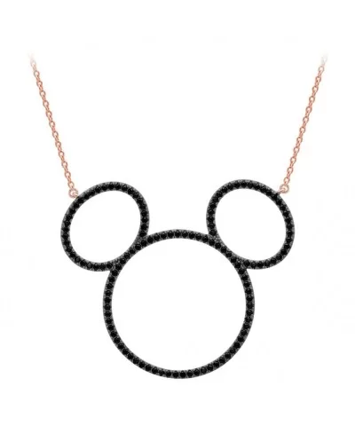 Mickey Mouse Pave Icon Necklace by CRISLU – Rose Gold – Large $60.20 ADULTS