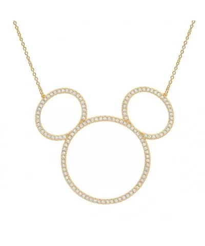 Mickey Mouse Icon Silhouette Necklace by CRISLU – Yellow Gold $56.00 ADULTS