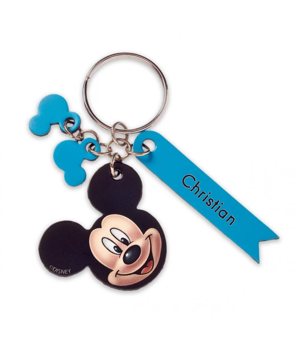 Mickey Mouse Face Leather Keychain – Personalizable $4.21 ADULTS