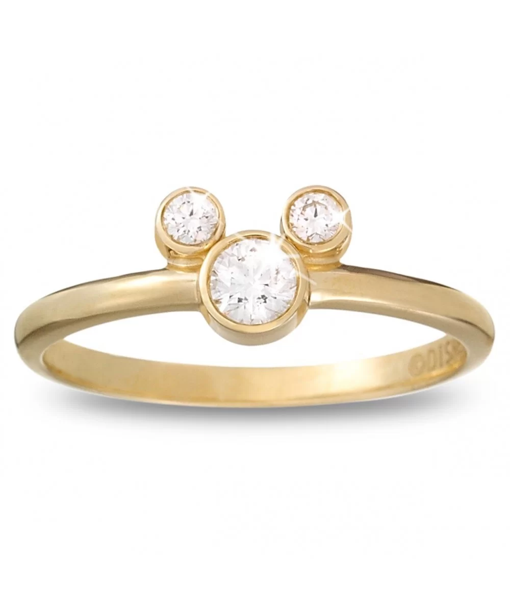 Diamond Mickey Mouse Petite Icon Ring – 14K Yellow Gold $316.80 ADULTS