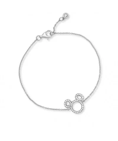 Mickey Mouse Icon Silhouette Bracelet by CRISLU – Platinum $30.40 ADULTS