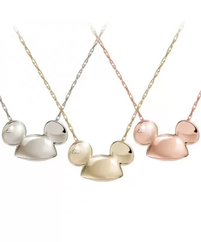 Diamond and 14K Ear Hat Mickey Mouse Ear Hat Necklace $262.68 ADULTS