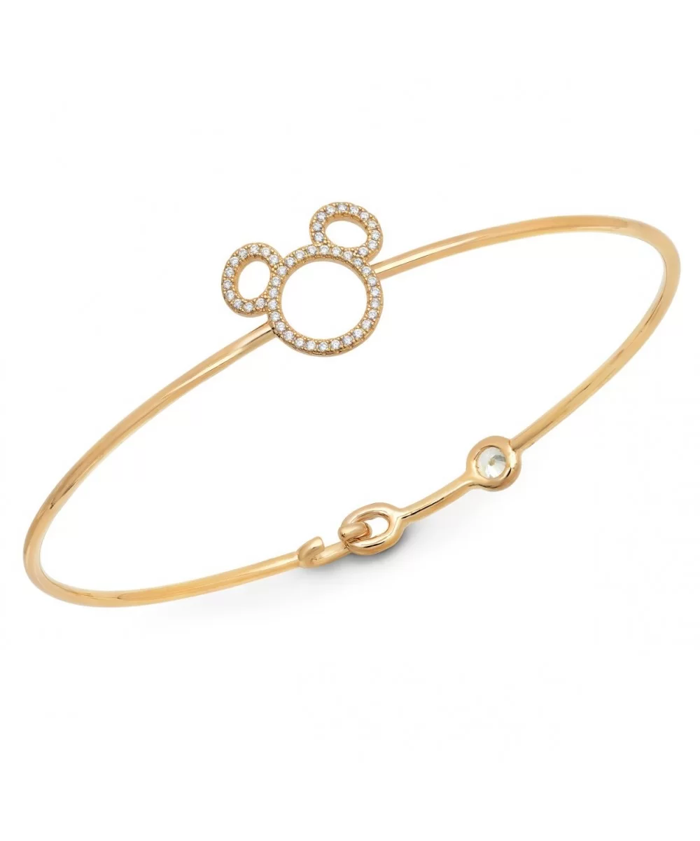 Mickey Mouse Icon Silhouette Bangle by CRISLU – Yellow Gold $21.08 ADULTS