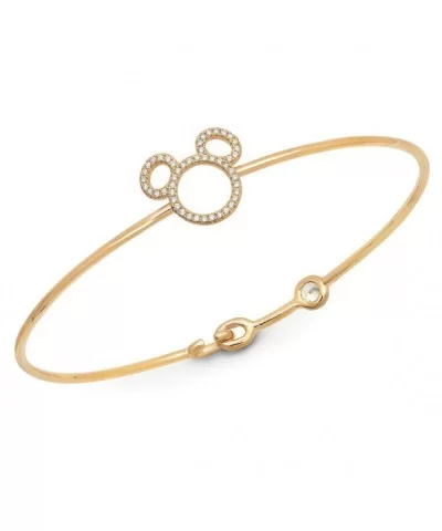 Mickey Mouse Icon Silhouette Bangle by CRISLU – Yellow Gold $21.08 ADULTS