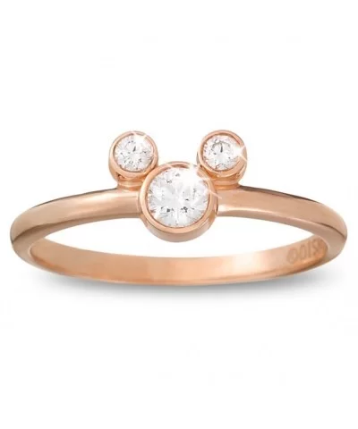 Diamond Petite Icon Mickey Mouse Ring – 14K Rose Gold $412.80 ADULTS