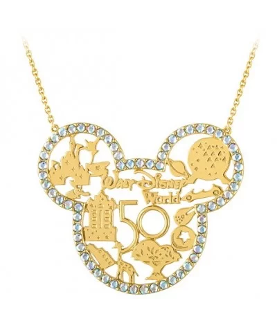 Mickey Mouse Icon Walt Disney World 50th Anniversary Necklace by Rebecca Hook – Gold $36.26 ADULTS