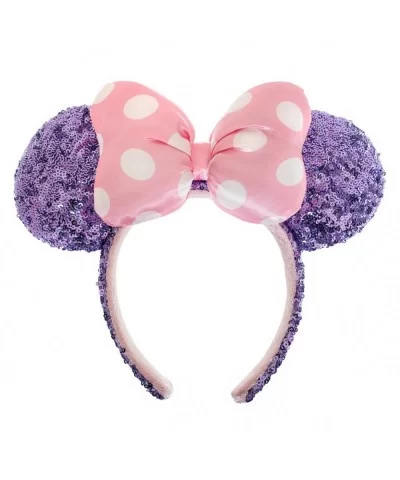 Minnie Mouse Sequin Ear Headband with Polka Dot Bow for Adults – Purple $9.60 ADULTS