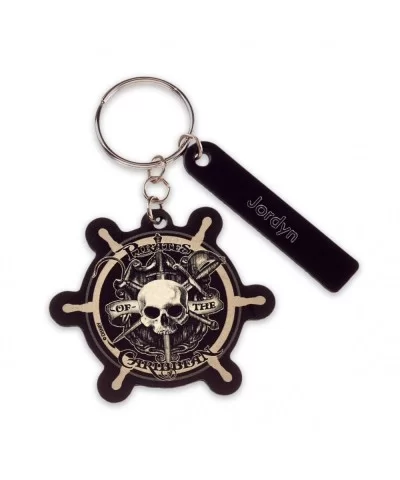 Pirates of the Caribbean Ship's Wheel Leather Keychain – Personalizable $4.40 ADULTS